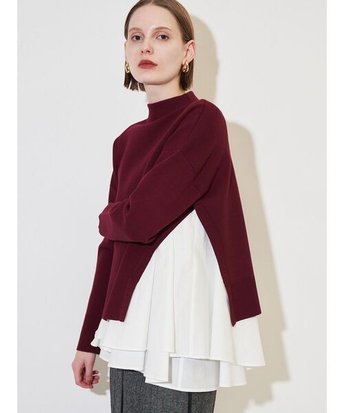 ELENDEEK（エレンディーク）の「キャミセットサイズスリットニット（ニット/セーター・レディース・ボルドー/ブラック/グレー・FREE）」の8枚目の写真