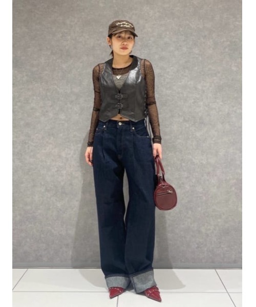 LAGUA GEM（ラグアジェム）の「FAUX LEATHER LACE UP ベスト（ベスト・レディース・ブラック/ブラウン・FREE）」の15枚目の写真