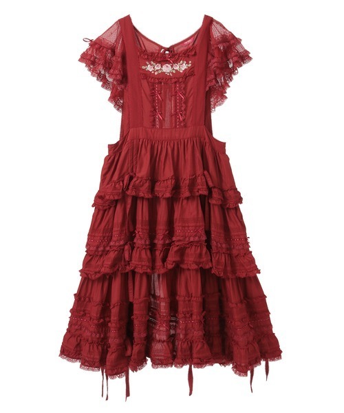 PINK HOUSE（ピンクハウス）の「ローズ刺繍使いタブリエドレス（その他