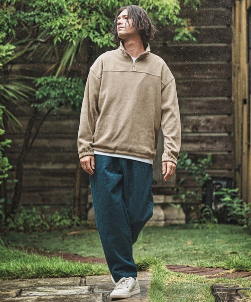 CAMBIO（カンビオ）の「msw1733- カットコールハーフZIPプルオーバー（スウェット・メンズ・ブラック/ベージュ・M/L/XL）」の13枚目の写真