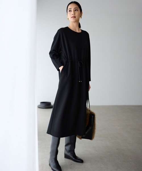 大きいサイズ44＊自由区 ウールジャージーコンビ ワンピース＊２３区組曲ICB trim_ofcrs_item53a23b1e765d11e