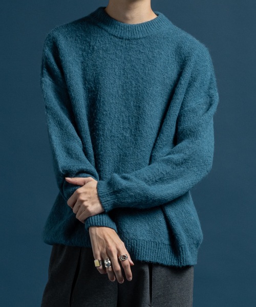 CASPER JOHN（キャスパージョン）の「Mohair wool mix sweater / モヘアウールミックスセーター（ニット/セーター・メンズ・ホワイト/グレー/レッド/ブラウン/ブラック/ブルー・LARGE/MEDIUM/SMALL/X-SMALL）」の5枚目の写真