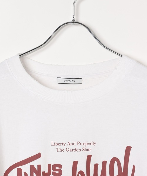 BAYFLOW(ベイフロー)の「ピグメントロゴロンT / バックプリント(Tシャツ/カットソー・レディース・オフホワイト/モカ/ネイビー/イエロー/ピンク/ライトグレー・SMALL/MEDIUM)」の12枚目の写真