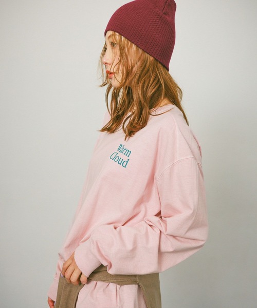 BAYFLOW(ベイフロー)の「ピグメントロゴロンT / バックプリント(Tシャツ/カットソー・レディース・オフホワイト/モカ/ネイビー/イエロー/ピンク/ライトグレー・SMALL/MEDIUM)」の18枚目の写真