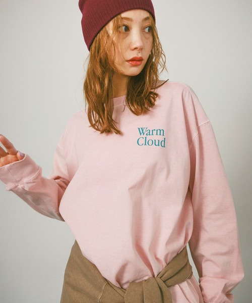 BAYFLOW(ベイフロー)の「ピグメントロゴロンT / バックプリント(Tシャツ/カットソー・レディース・オフホワイト/モカ/ネイビー/イエロー/ピンク/ライトグレー・SMALL/MEDIUM)」の19枚目の写真