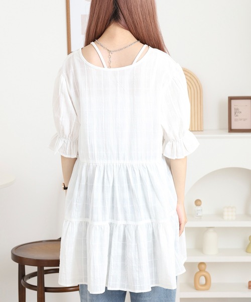 FUNALIVE（ファンアライブ）の「mimiレースアップティアードチュニック（チュニック・レディース・オフホワイト・M）」の19枚目の写真