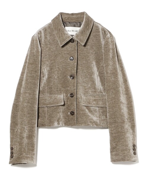 Ray BEAMS(レイビームス)の「モール ステンカラー ジャケット(テーラードジャケット・レディース・ブラック/グレー・0/1)」の12枚目の写真