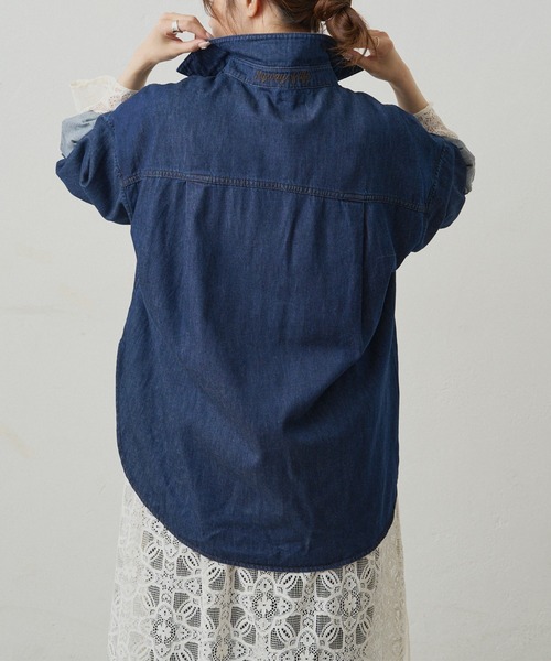 PUAL CE CIN  デニムシャツ　ピュアルセシン 綿麻デニムシャツブラウス | PUAL CE CIN(ピュアルセシン)レディース