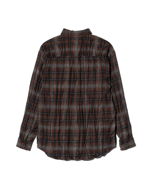 glamb（グラム）の「Wrinkle Flannel Shirt / リンクルフランネルシャツ（シャツ/ブラウス・メンズ・ブラウン/グリーン・S/M/L）」の5枚目の写真