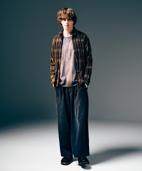glamb（グラム）の「Wrinkle Flannel Shirt / リンクルフランネルシャツ（シャツ/ブラウス・メンズ・ブラウン/グリーン・S/M/L）」の11枚目の写真