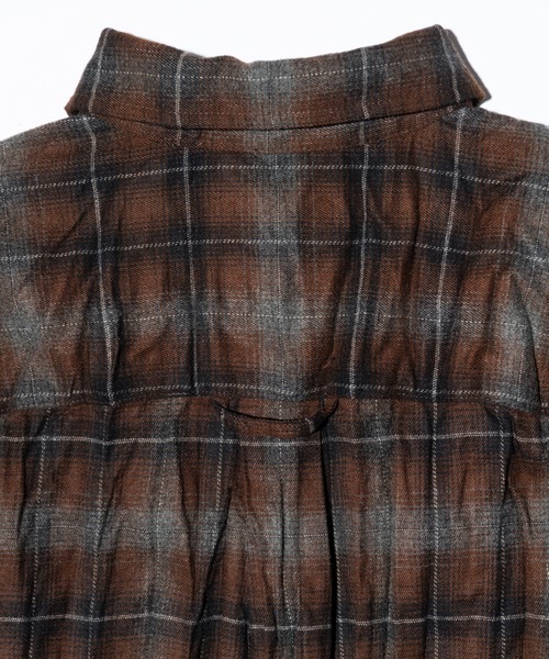 glamb（グラム）の「Wrinkle Flannel Shirt / リンクルフランネルシャツ（シャツ/ブラウス・メンズ・ブラウン/グリーン・S/M/L）」の14枚目の写真