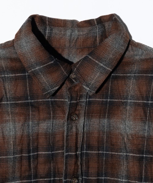 glamb（グラム）の「Wrinkle Flannel Shirt / リンクルフランネルシャツ（シャツ/ブラウス・メンズ・ブラウン/グリーン・S/M/L）」の15枚目の写真