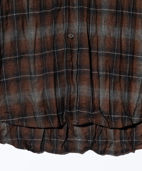 glamb（グラム）の「Wrinkle Flannel Shirt / リンクルフランネルシャツ（シャツ/ブラウス・メンズ・ブラウン/グリーン・S/M/L）」の16枚目の写真