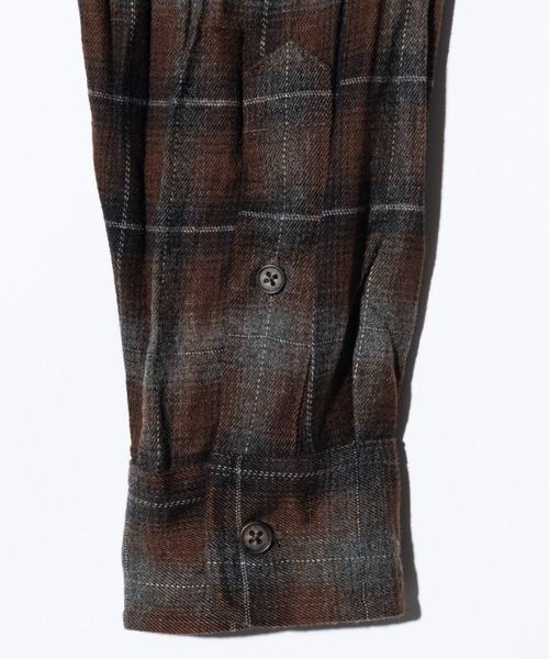 glamb（グラム）の「Wrinkle Flannel Shirt / リンクルフランネルシャツ（シャツ/ブラウス・メンズ・ブラウン/グリーン・S/M/L）」の18枚目の写真