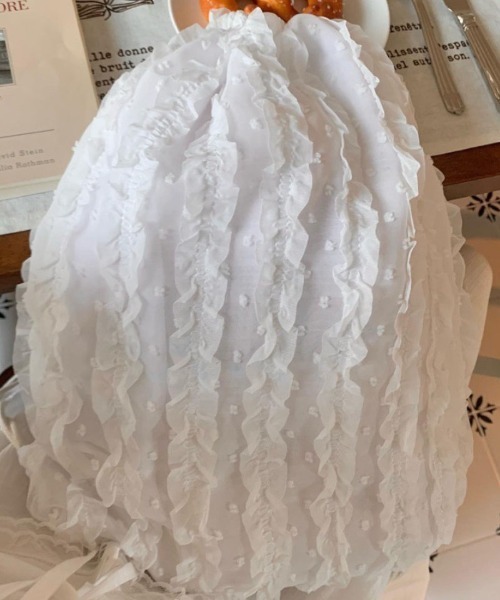 WEGO（ウィゴー）の「WEGO/フリルコンパクトガーリーナップサック（バックパック/リュック・レディース・ピンク/アイボリー/ホワイト・FREE）」の6枚目の写真