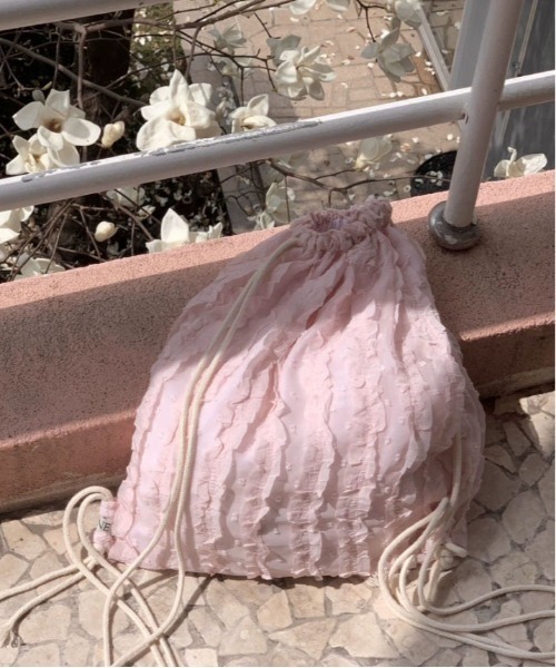 WEGO（ウィゴー）の「WEGO/フリルコンパクトガーリーナップサック（バックパック/リュック・レディース・ピンク/アイボリー/ホワイト・FREE）」の15枚目の写真