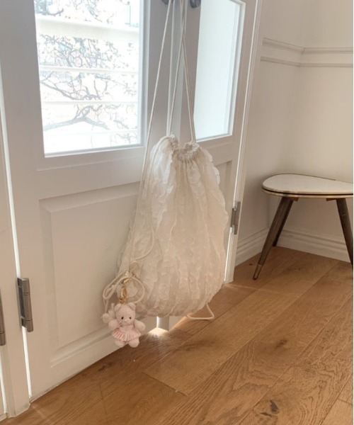 WEGO（ウィゴー）の「WEGO/フリルコンパクトガーリーナップサック（バックパック/リュック・レディース・ピンク/アイボリー/ホワイト・FREE）」の17枚目の写真