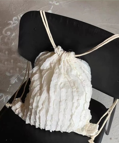 WEGO（ウィゴー）の「WEGO/フリルコンパクトガーリーナップサック（バックパック/リュック・レディース・ピンク/アイボリー/ホワイト・FREE）」の18枚目の写真