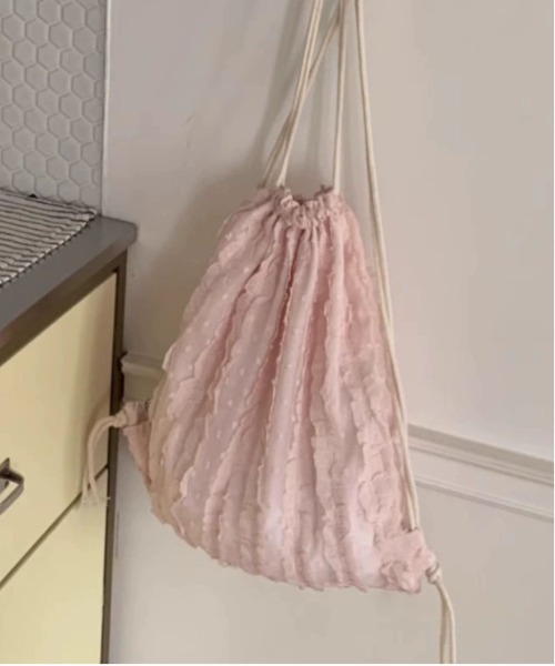 WEGO(ウィゴー)の「WEGO/フリルコンパクトガーリーナップサック(バックパック/リュック・レディース・ピンク/アイボリー/ホワイト・FREE)」の19枚目の写真