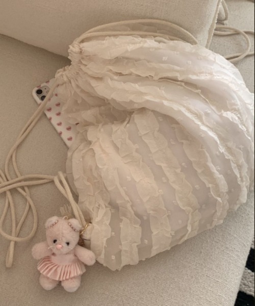 WEGO(ウィゴー)の「WEGO/フリルコンパクトガーリーナップサック(バックパック/リュック・レディース・ピンク/アイボリー/ホワイト・FREE)」の21枚目の写真