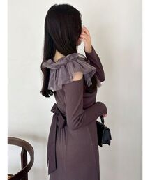 セール】クロスフリルカットワンピース（ワンピース）｜dazzlin