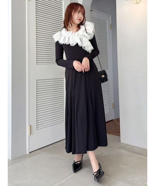 セール】クロスフリルカットワンピース（ワンピース）｜dazzlin