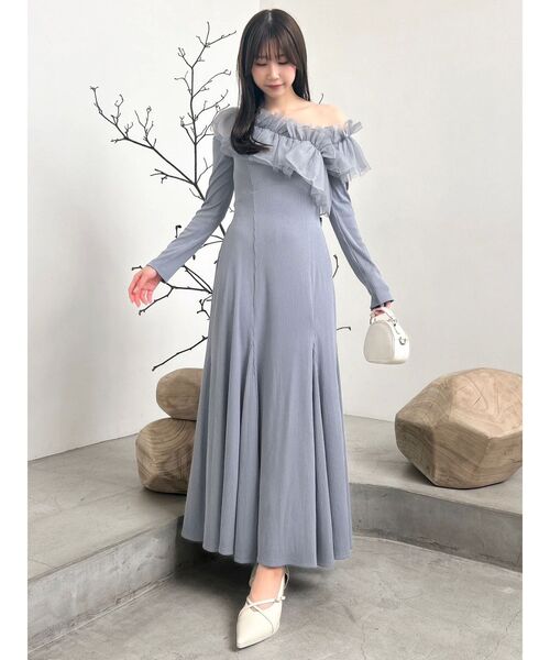 セール】クロスフリルカットワンピース（ワンピース）｜dazzlin