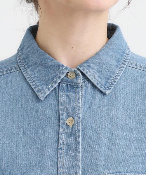 SHOO・LA・RUE（シューラルー）の「【S-LL】ロングシーズン活躍 デニムシャツワンピース（ワンピース・レディース・ネイビー/チャコールグレー/ブルー・01/02/03/04）」の19枚目の写真