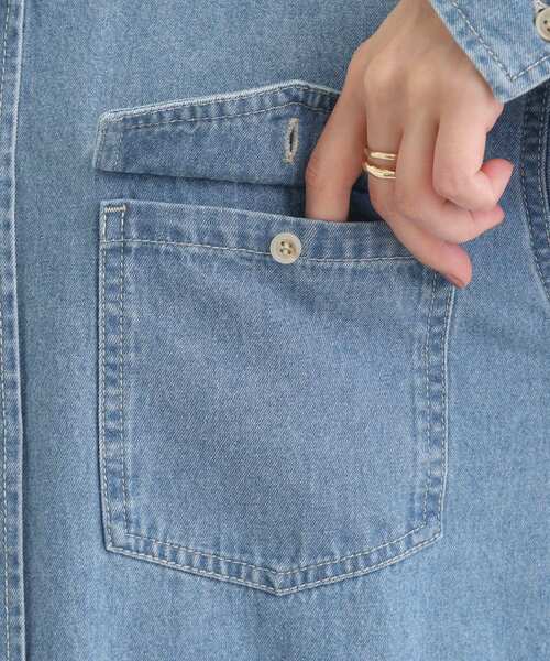SHOO・LA・RUE（シューラルー）の「【S-LL】ロングシーズン活躍 デニムシャツワンピース（ワンピース・レディース・ネイビー/チャコールグレー/ブルー・01/02/03/04）」の21枚目の写真
