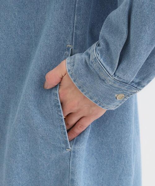 SHOO・LA・RUE（シューラルー）の「【S-LL】ロングシーズン活躍 デニムシャツワンピース（ワンピース・レディース・ネイビー/チャコールグレー/ブルー・01/02/03/04）」の22枚目の写真