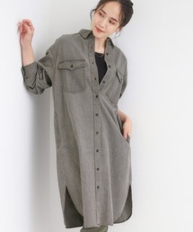 【S-LL】ロングシーズン活躍 デニムシャツワンピース