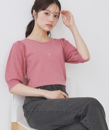 スリーブ 半袖 パフ」に該当するピンク/桃色系のファッション通販