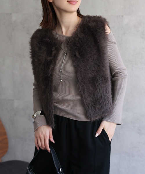 セール】ミンクライク ショートジレ/ベスト（ベスト）｜sakishimatokyo