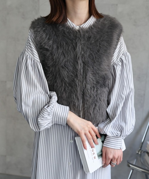 セール】ミンクライク ショートジレ/ベスト（ベスト）｜sakishimatokyo