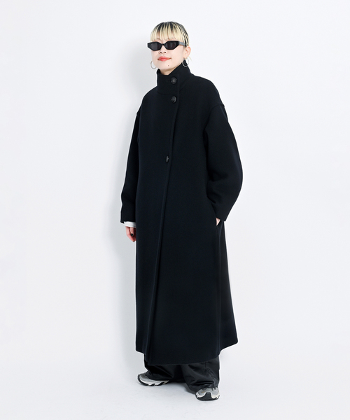 CITYSHOP（シティーショップ）の「《追加》STAND NECK コート 2（その他アウター・レディース・ブラック・38/36）」の8枚目の写真