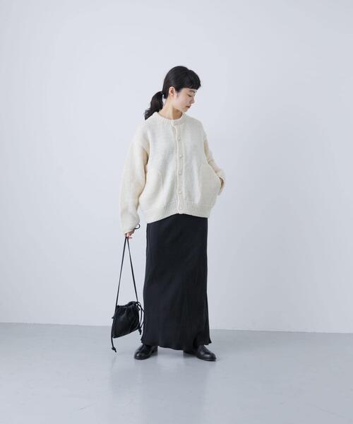 かぐれ（カグレ）の「『2サイズ展開』ペルーニットカーディガン（ニット/セーター・レディース・アイボリー/グレー・LARGE/MEDIUM）」の7枚目の写真