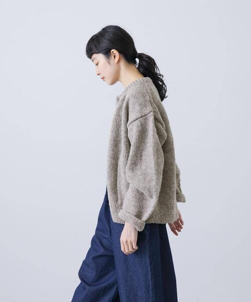 かぐれ（カグレ）の「『2サイズ展開』ペルーニットカーディガン（ニット/セーター・レディース・アイボリー/グレー・LARGE/MEDIUM）」の12枚目の写真