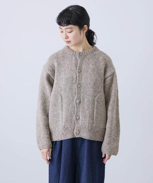 かぐれ（カグレ）の「『2サイズ展開』ペルーニットカーディガン（ニット/セーター・レディース・アイボリー/グレー・LARGE/MEDIUM）」の17枚目の写真