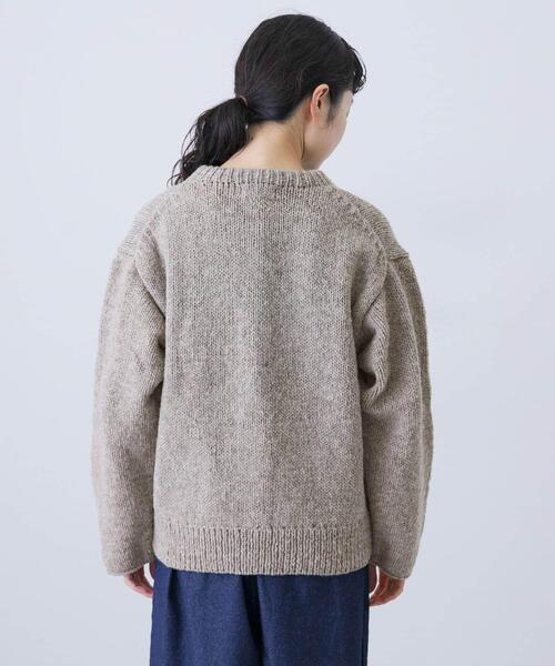 かぐれ（カグレ）の「『2サイズ展開』ペルーニットカーディガン（ニット/セーター・レディース・アイボリー/グレー・LARGE/MEDIUM）」の19枚目の写真