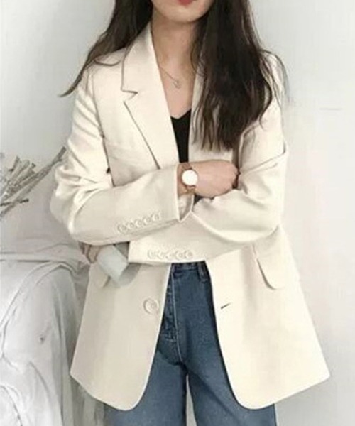gossip!ロサンゼルス(ゴシップロサンゼルス)の「YUGA シングルボタン 秋のジャケット(テーラードジャケット・レディース・ブラック/オフホワイト/ブラウン・FREE)」の6枚目の写真
