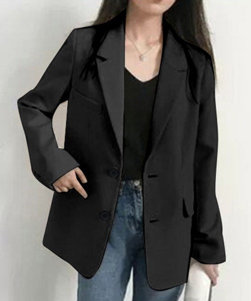 gossip!ロサンゼルス(ゴシップロサンゼルス)の「YUGA シングルボタン 秋のジャケット(テーラードジャケット・レディース・ブラック/オフホワイト/ブラウン・FREE)」の16枚目の写真