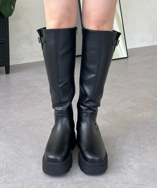prose verse（プロズヴェール）の「サイドバックル厚底ロングブーツ（ブーツ・レディース・ブラック・MEDIUM/X-LARGE/SMALL/LARGE）」の3枚目の写真