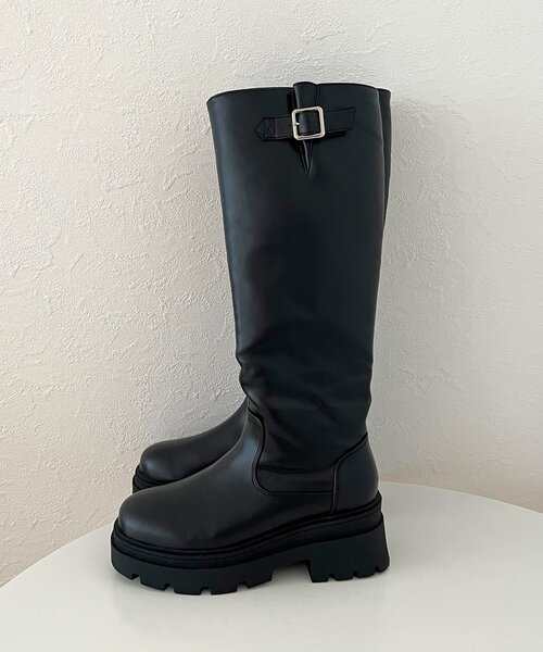 prose verse（プロズヴェール）の「サイドバックル厚底ロングブーツ（ブーツ・レディース・ブラック・MEDIUM/X-LARGE/SMALL/LARGE）」の5枚目の写真