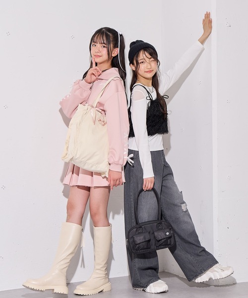 Amourire girl（アムリールガール）の「フリルリボンBAG（トートバッグ・キッズ・オフホワイト/ピンク・FREE）」の13枚目の写真