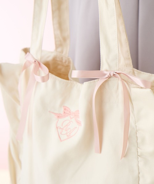 Amourire girl（アムリールガール）の「フリルリボンBAG（トートバッグ・キッズ・オフホワイト/ピンク・FREE）」の10枚目の写真