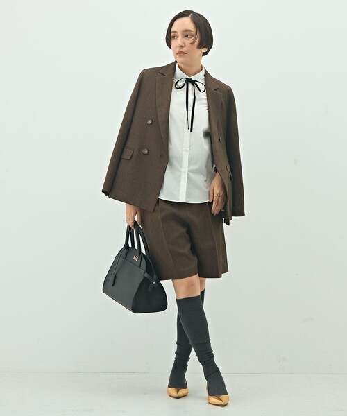 NOLLEY’S（ノーリーズ）の「ウォッシャブルリボン付きシャツ（シャツ/ブラウス・レディース・サックスブルー/キャメル/ホワイト・38/36）」の4枚目の写真