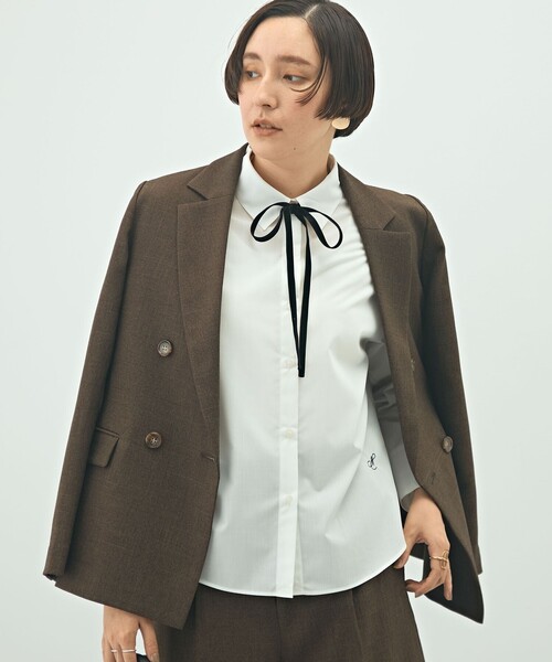 NOLLEY’S（ノーリーズ）の「ウォッシャブルリボン付きシャツ（シャツ/ブラウス・レディース・サックスブルー/キャメル/ホワイト・38/36）」の6枚目の写真