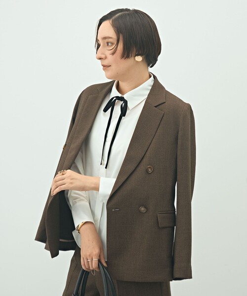 NOLLEY’S（ノーリーズ）の「ウォッシャブルリボン付きシャツ（シャツ/ブラウス・レディース・サックスブルー/キャメル/ホワイト・38/36）」の7枚目の写真