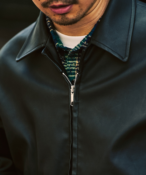 417 EDIFICE（フォーワンセブンエディフィス）の「カーフL レザーショートブルゾン（ライダースジャケット・メンズ・ブラック・MEDIUM/LARGE）」の10枚目の写真