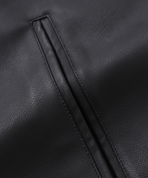 417 EDIFICE（フォーワンセブンエディフィス）の「カーフL レザーショートブルゾン（ライダースジャケット・メンズ・ブラック・MEDIUM/LARGE）」の16枚目の写真